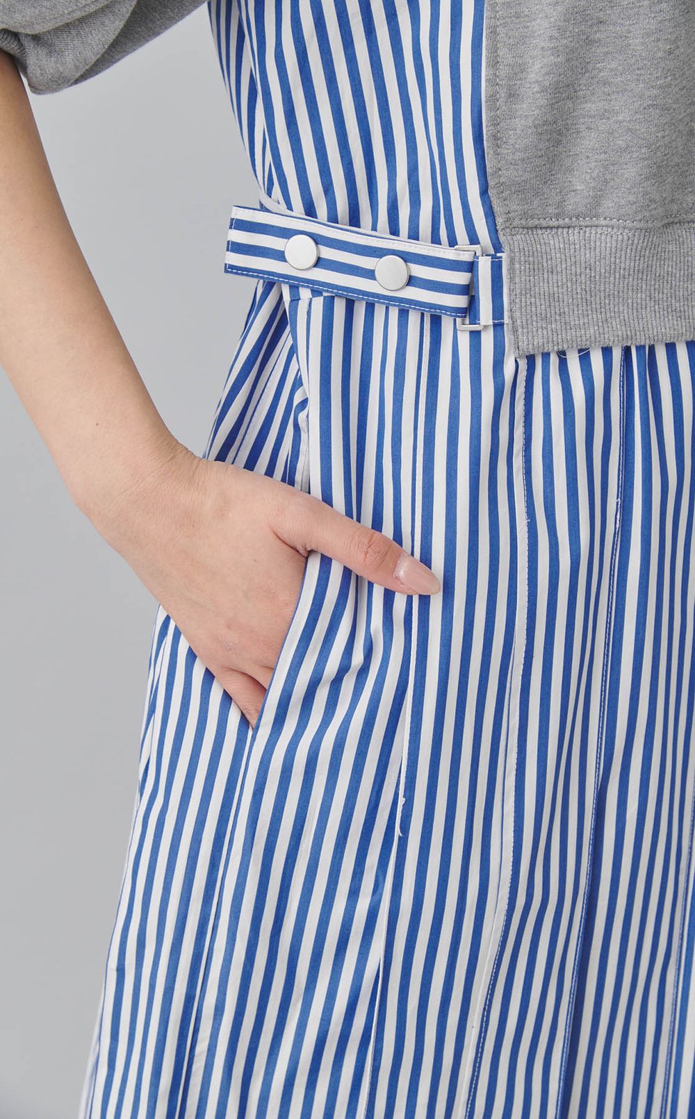 ランタンスリーブコンビワンピース