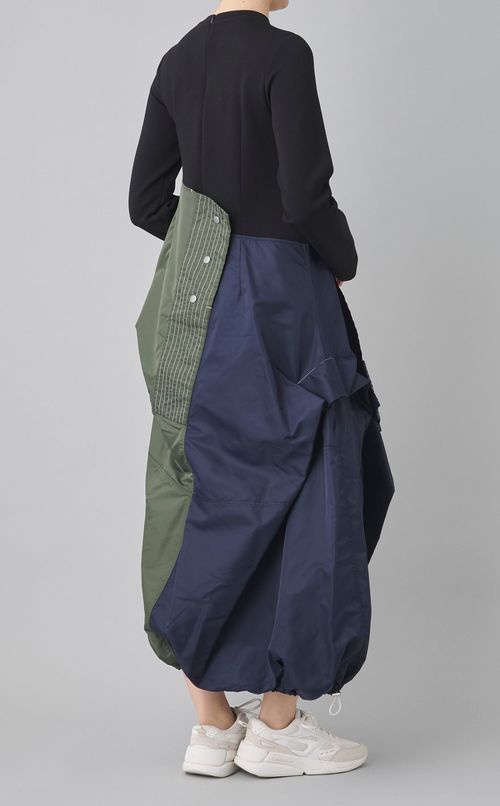 異素材ドッキングラップワンピース