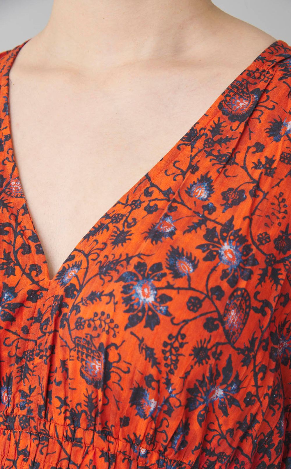 ミニフラワープリントVネックワンピース