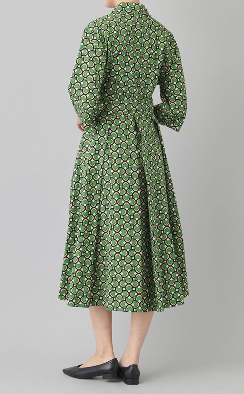 ジオメトリックプリントコットンワンピース