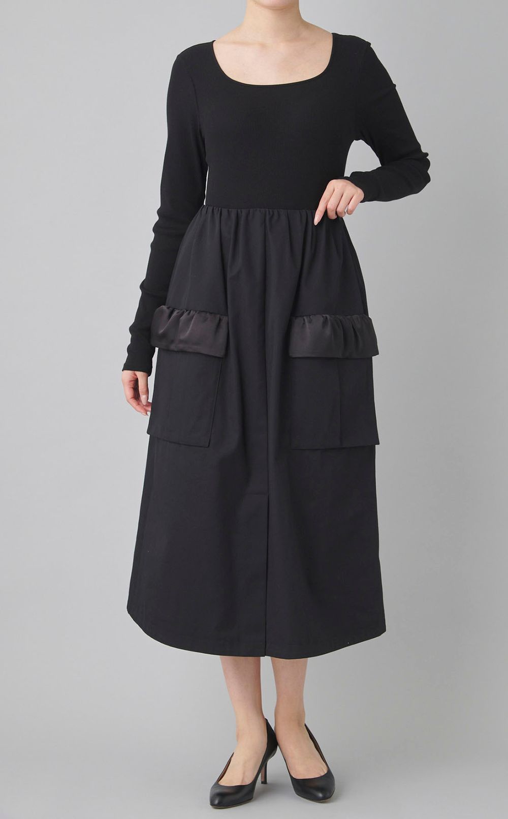 ウェストギャザー2ポケットスカート