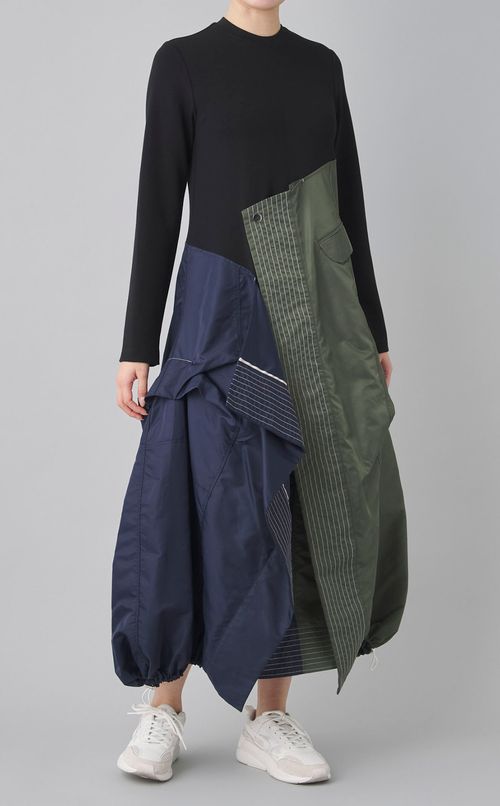 異素材ドッキングラップワンピース