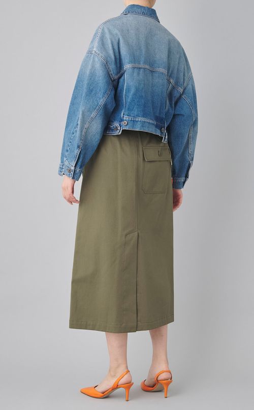 ウォッシュドデニムワイドブルゾン