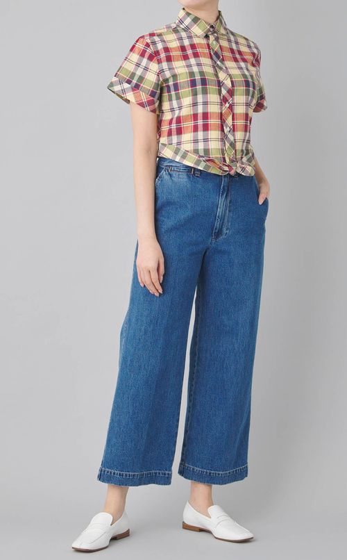 マドラスチェッククロップドシャツ