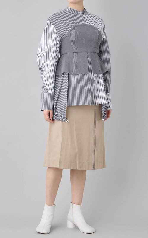 ニットビスチェドッキングシャツ