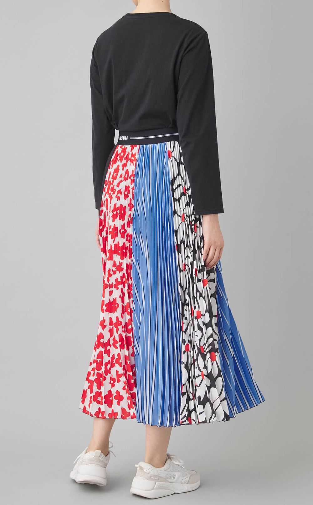 フラワーストライププリーツスカート