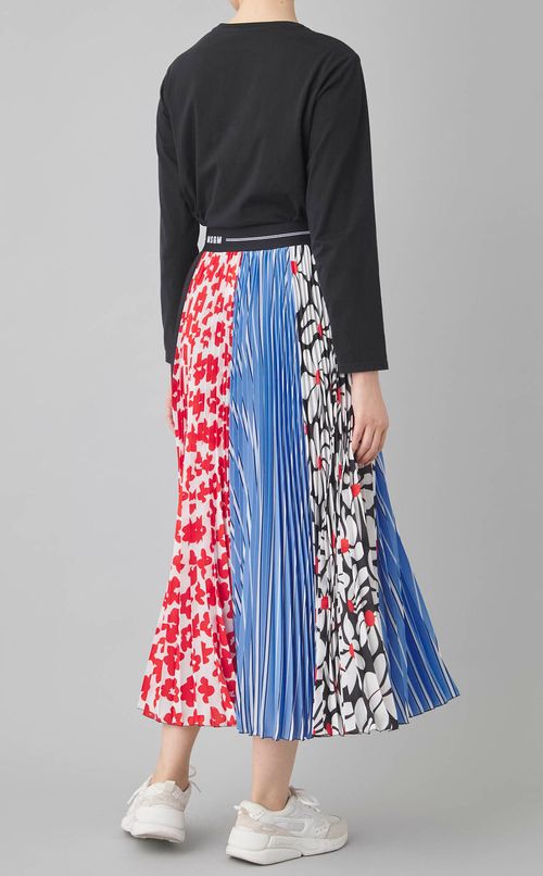 フラワーストライププリーツスカート