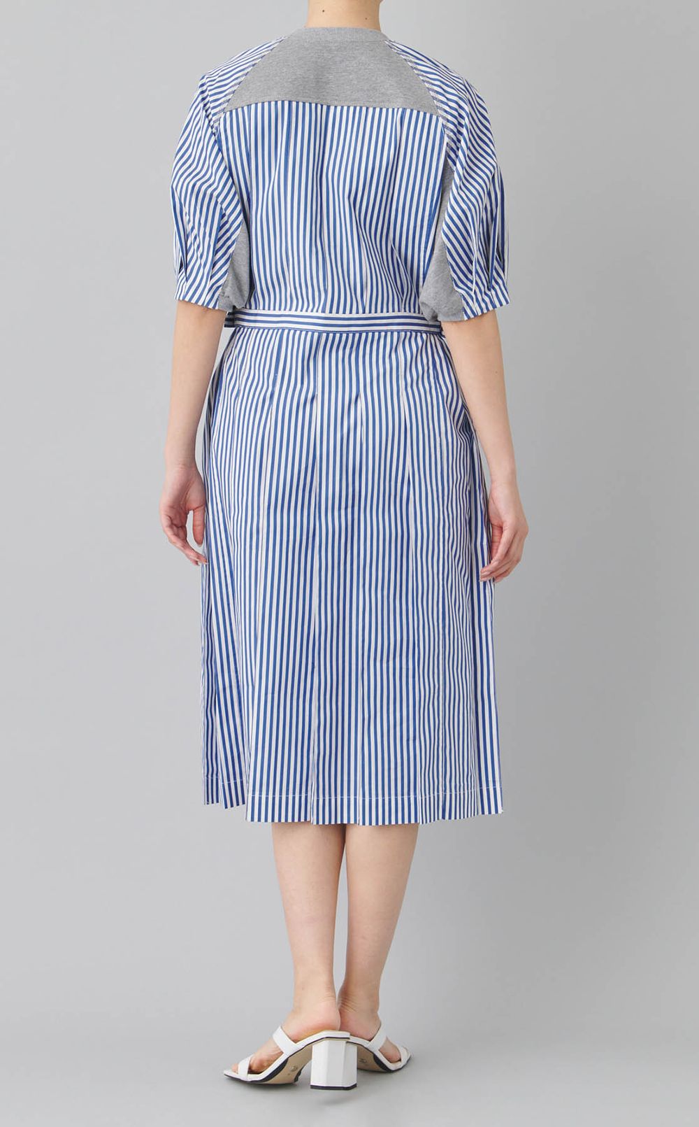 ランタンスリーブコンビワンピース