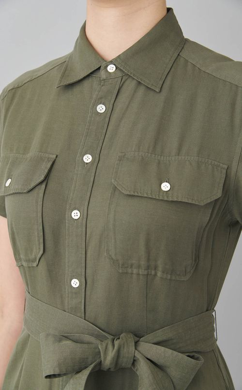 テンセルリネンシャツワンピース