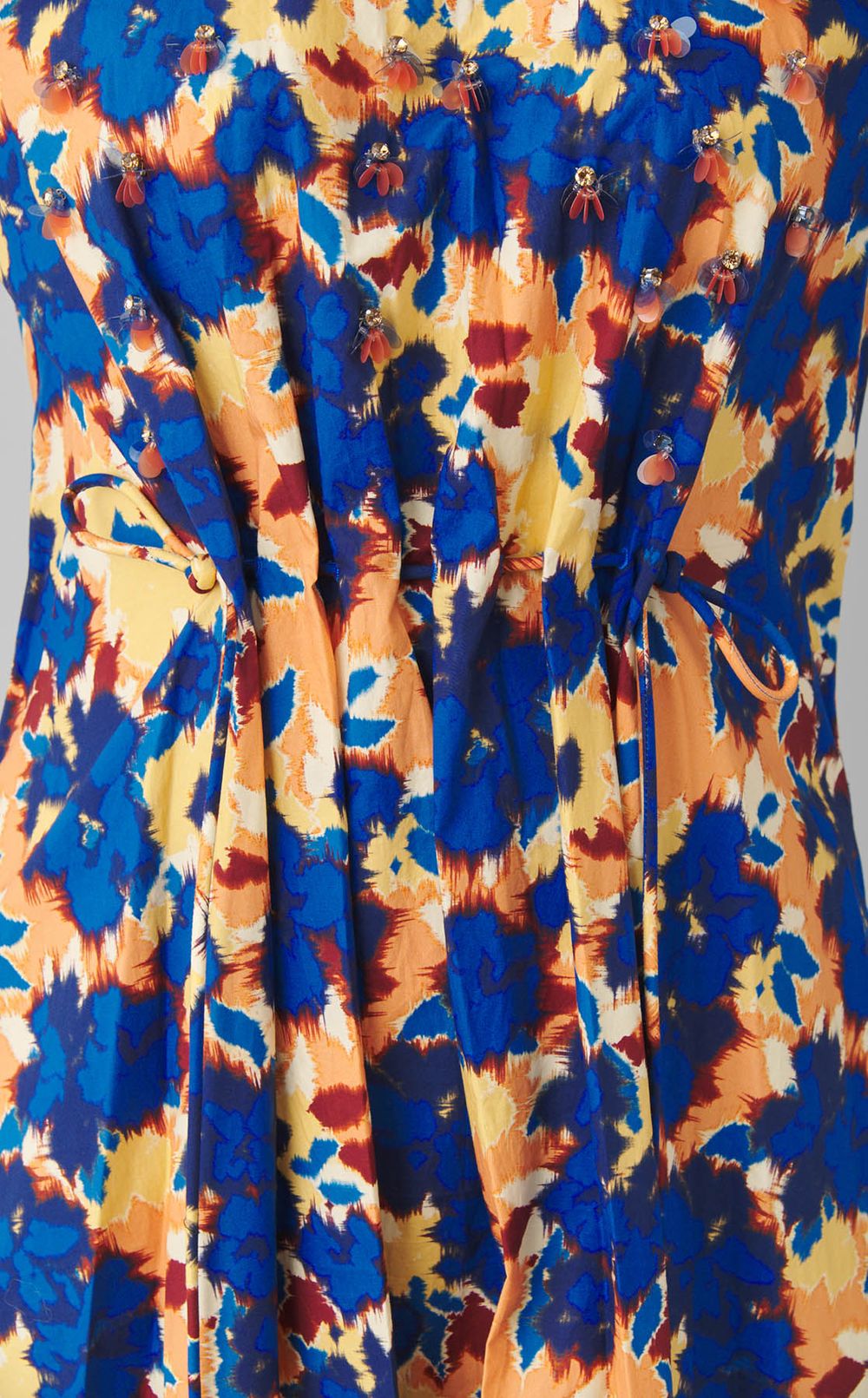 フラワープリントギャザーワンピース