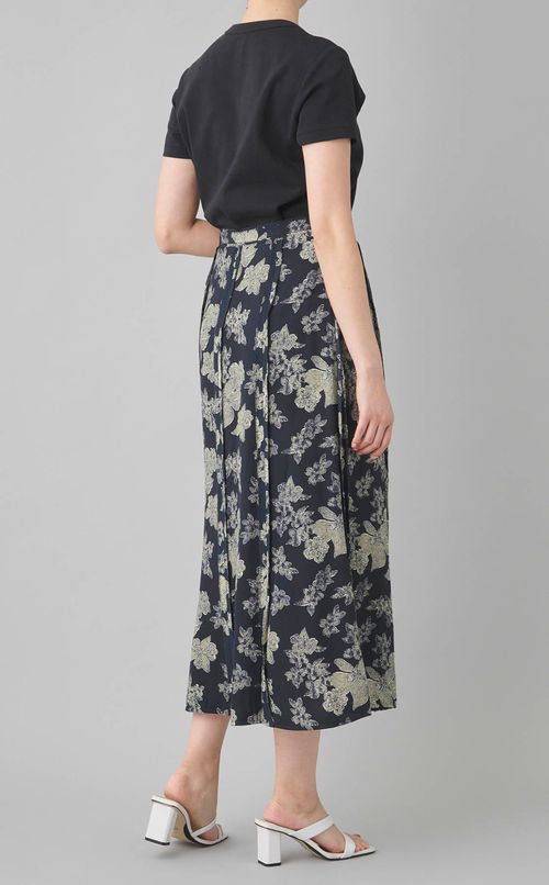 フラワープリントセミフレアロングスカート