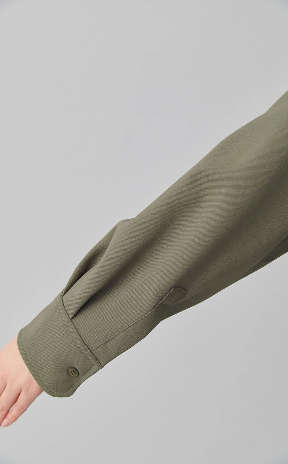 ギャバジンベルテッドシャツワンピース