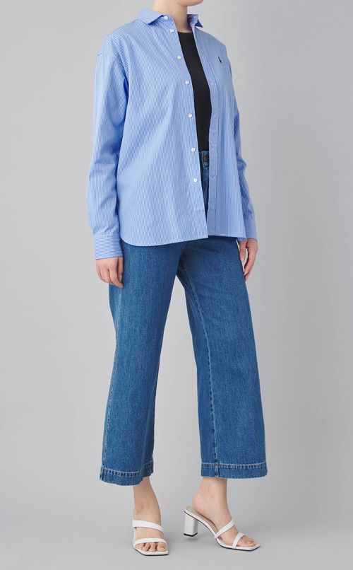 クロップドワイドデニムパンツ