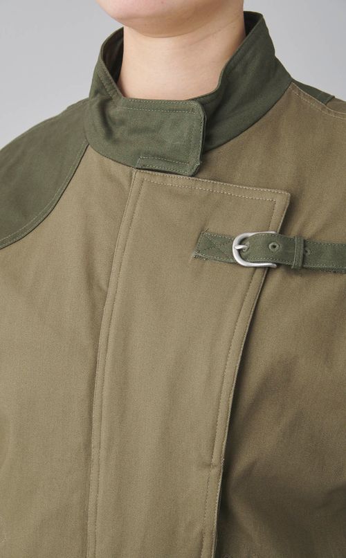 コットン配色ショートブルゾン