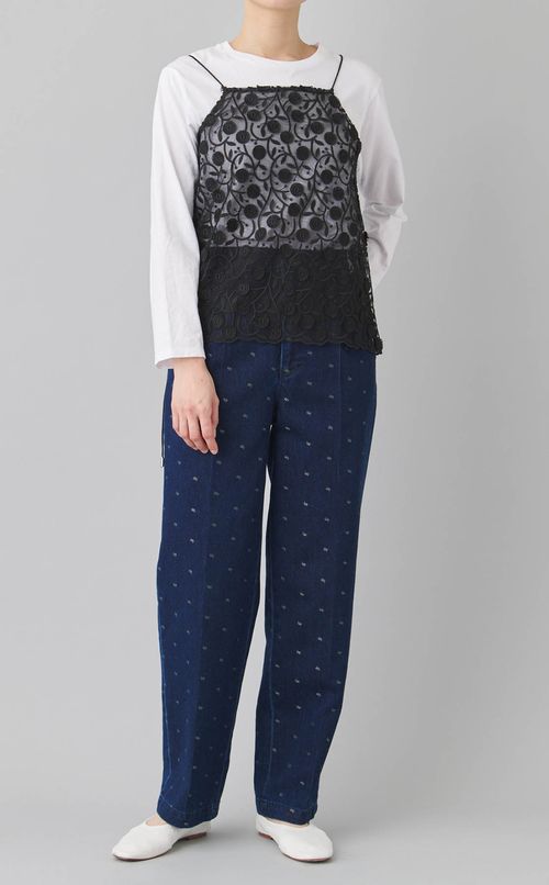 レースサイドギャザーキャミソール