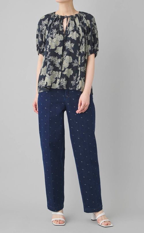 ジャガードデニムパンツ