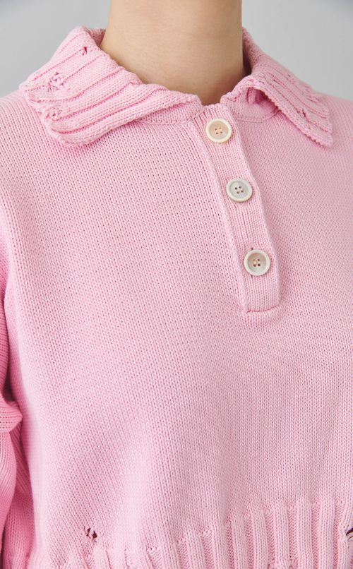 コットンポロニットプルオーバー