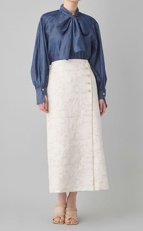 サイドボタンラップスカート