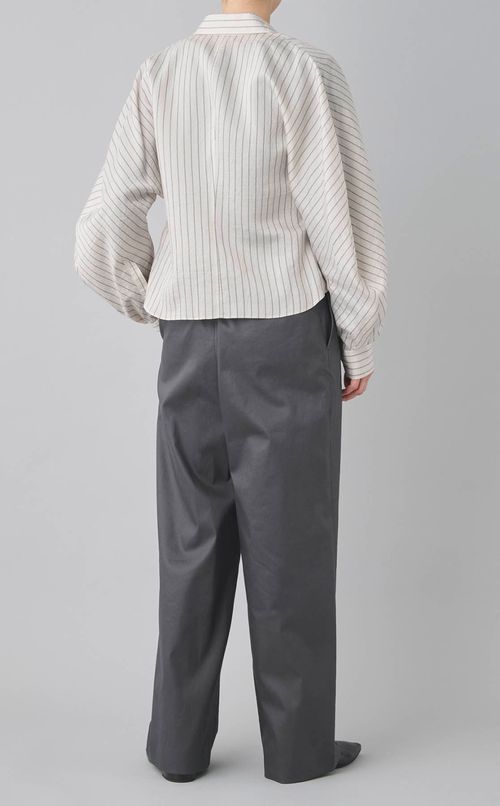 ストライプドルマンスリーブシャツ