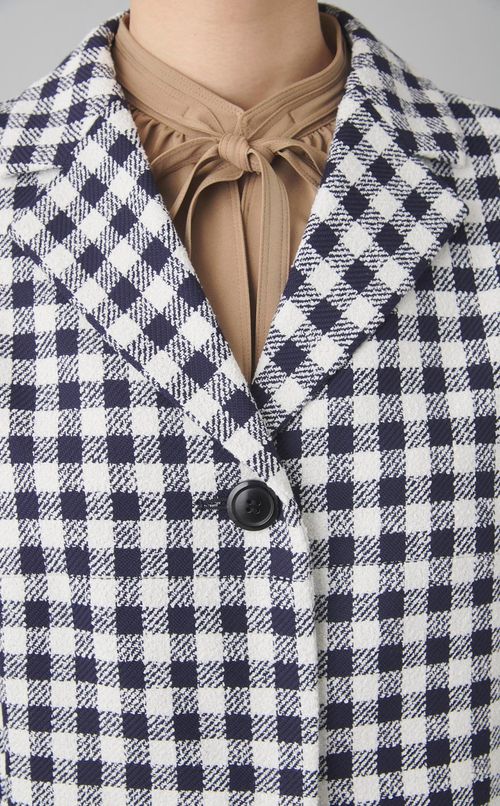 ギンガムチェックノッチドカラージレ