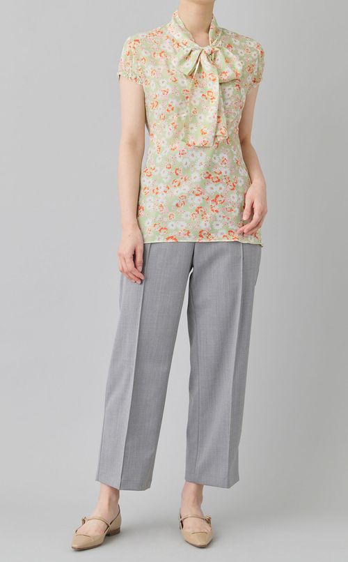 ウール混タックパンツ