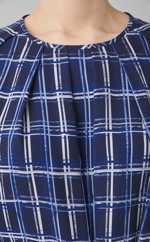 チェックフロントタックワンピース