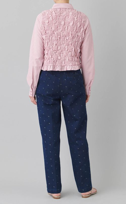 シャーリングクロップドシャツ