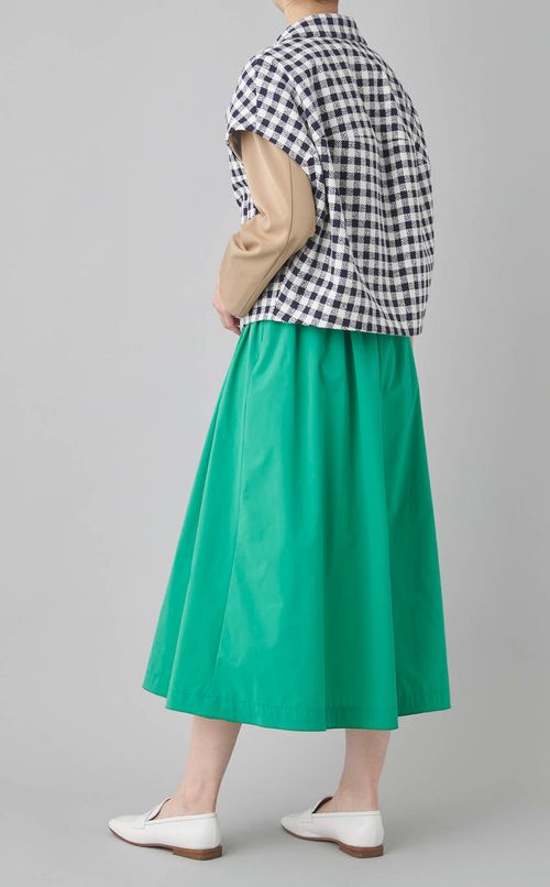 ギンガムチェックノッチドカラージレ