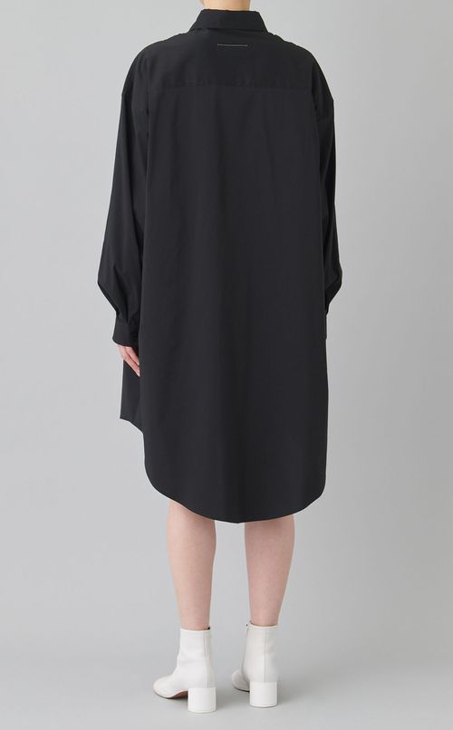 ロゴプリントオーバーシャツワンピース