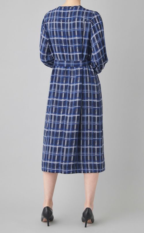 チェックフロントタックワンピース