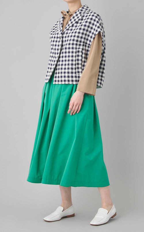 ギンガムチェックノッチドカラージレ