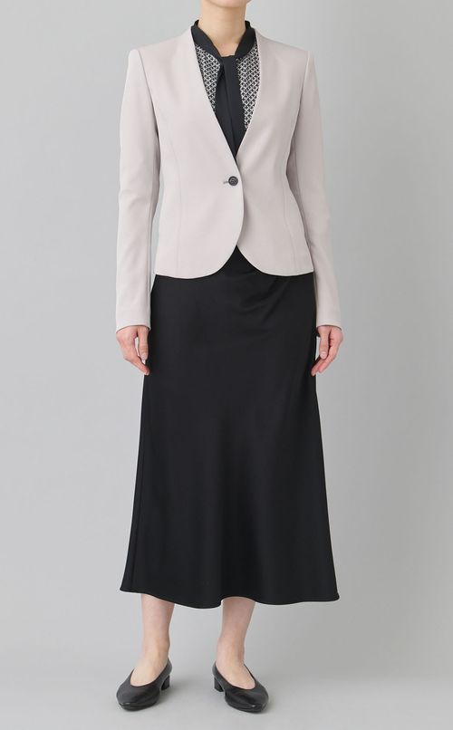 バイカラープリントボウタイブラウス