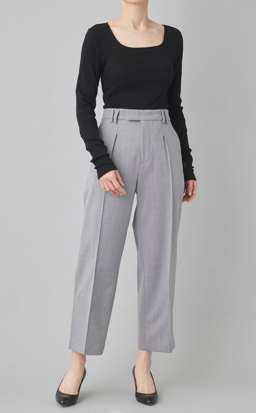 ウール混タックパンツ