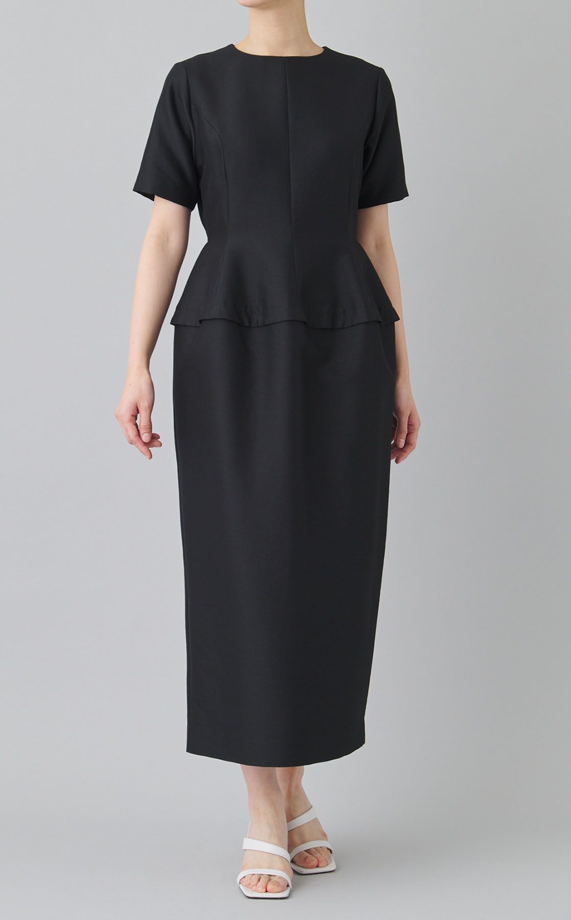 新品　エレンディーク　 フォルムシルエットワンピース　フォーマル　ブラック　01 ELENDEEK｜フォルムシルエットワンピース