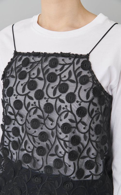 レースサイドギャザーキャミソール