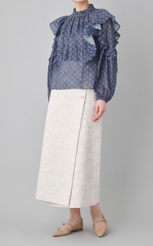 サイドボタンラップスカート