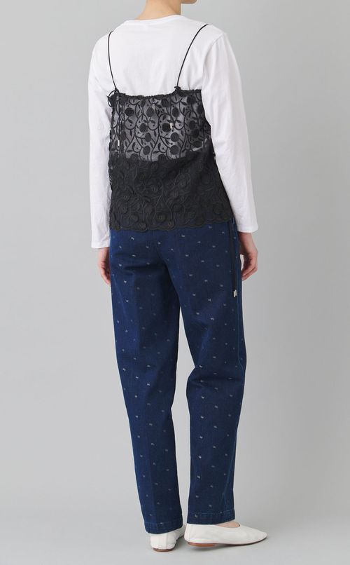 レースサイドギャザーキャミソール