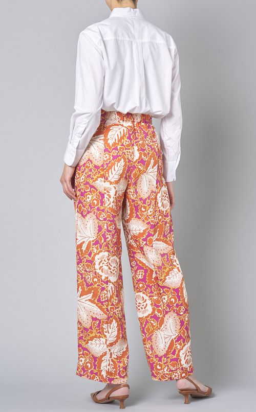 ボタニカルプリントワイドパンツ