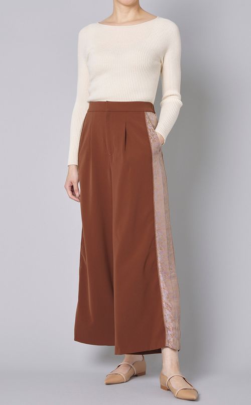 レース側章ワイドパンツ