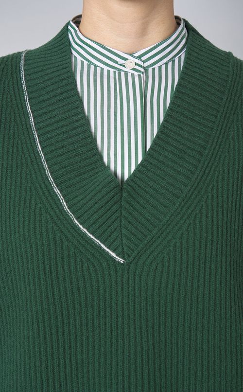 ニットベスト付スタンドカラーシャツ