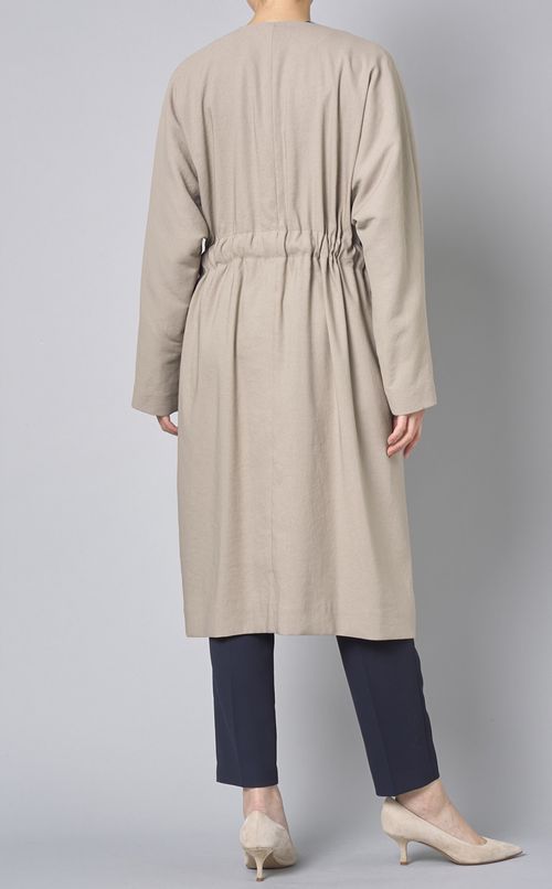 ドルマンスリーブノーカラーコート