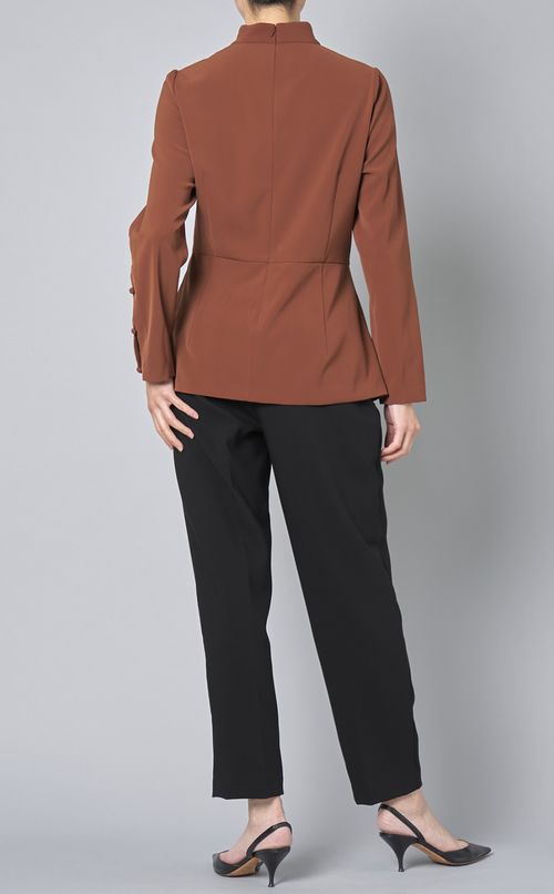 ランダムタックハイネックブラウス