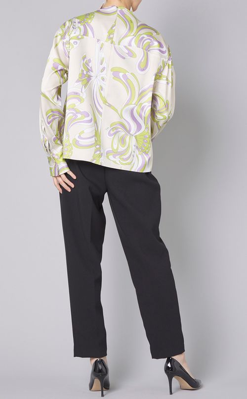 プリントフロントポケットブラウス