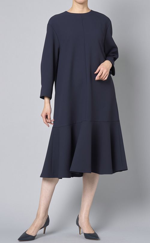 ボンディング裾フレアワンピース