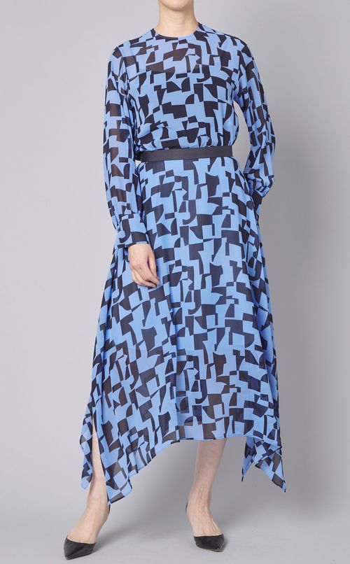 ジオメトリックプリントブラウス