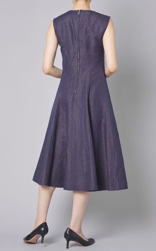 コットンリネンフレアワンピース