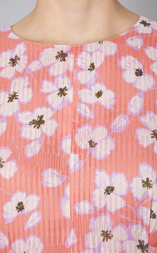 フラワープリントベルテッドワンピース