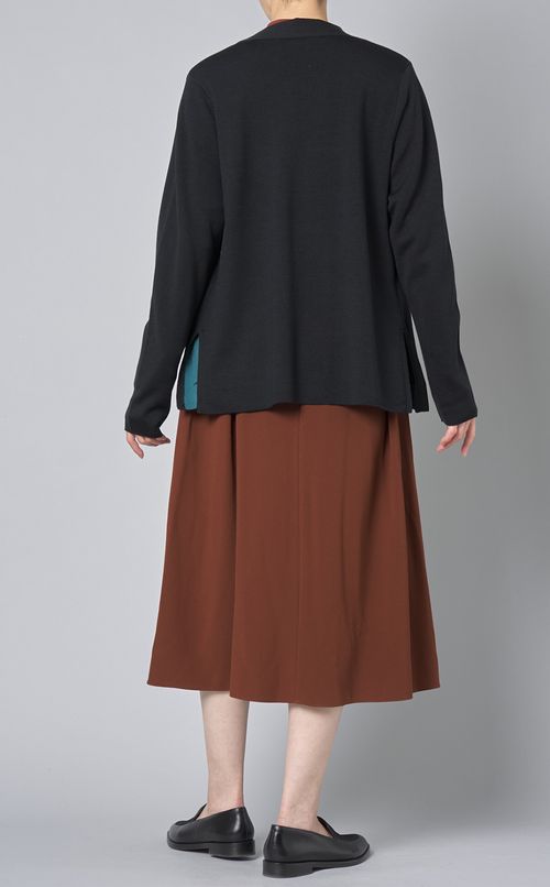 ウールシルクノーカラーカーディガン