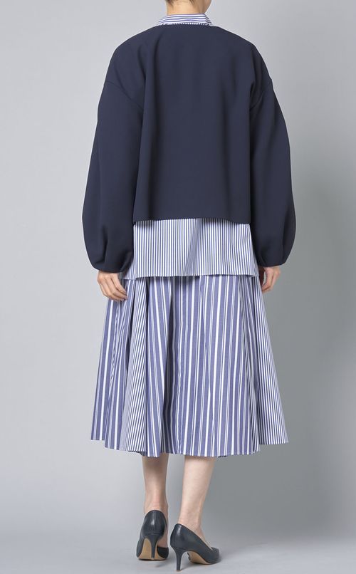 ボンディングノーカラータックジャケット