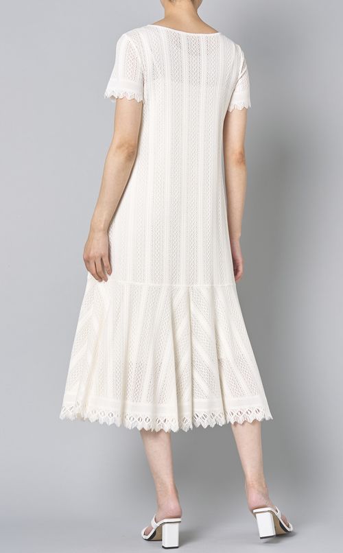 ストレッチレースペプラムワンピース